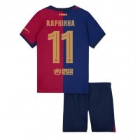 Camisa de time de futebol Barcelona Raphinha Belloli #11 Replicas 1º Equipamento Infantil 2024-25 Manga Curta (+ Calças curtas)